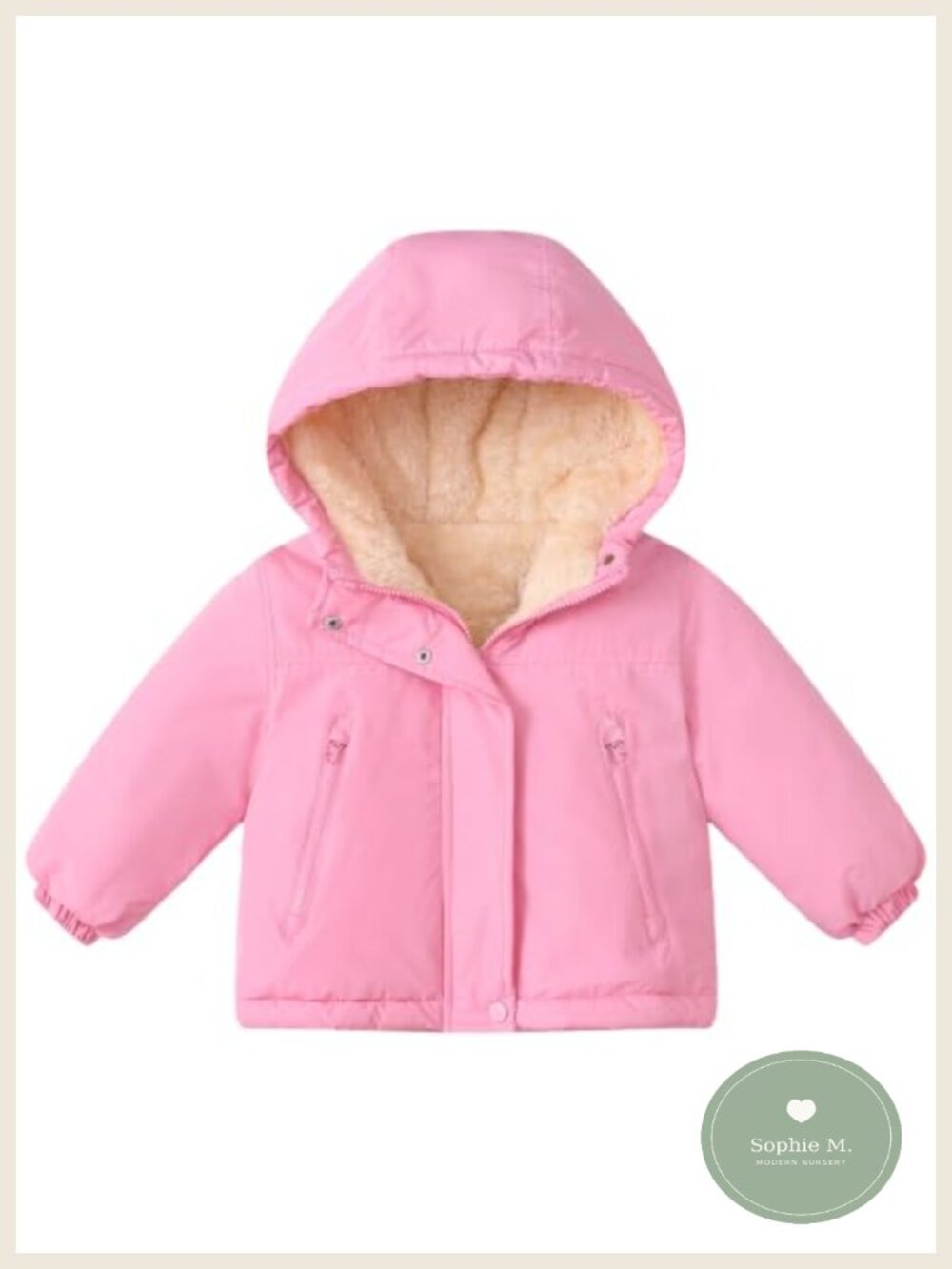 Toddler Hooded Puffer Jacket Sherpa Lined Winter Coat
